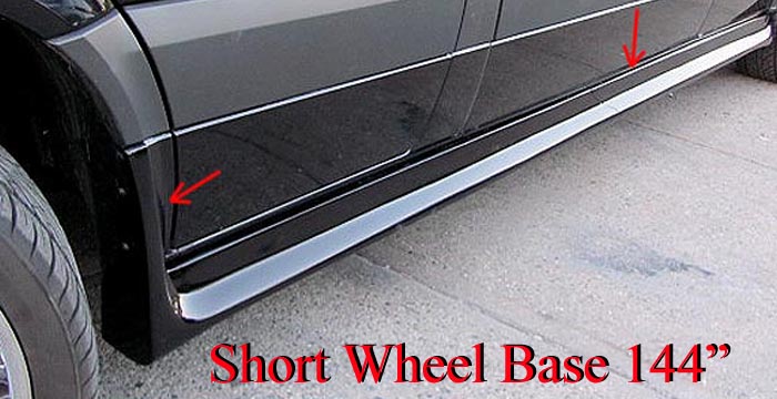 Custom Mercedes Sprinter  Van Side Skirts (2007 - 2018) - $980.00 (Part #MB-062-SS)
